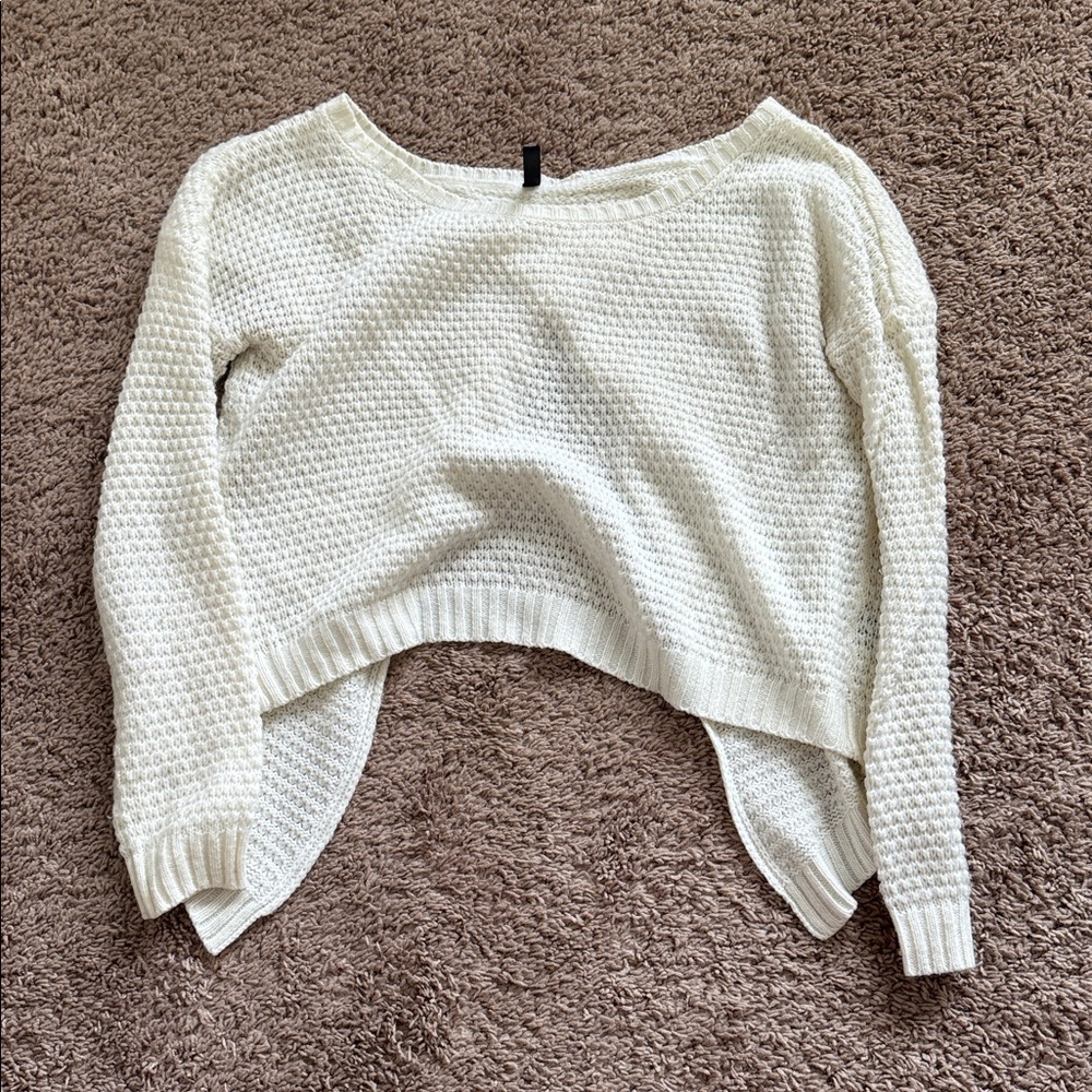 Full Tilt Cream Textured Knit Top